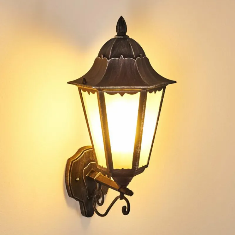 Luminaires Rustiques-hofstein Applique murale d'extérieur Lignac Noir, Argenté, 1 lumière