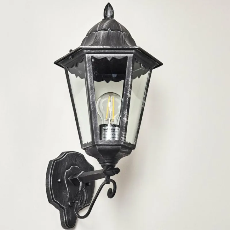 Luminaires Rustiques-hofstein Applique murale d'extérieur Lignac Noir, Argenté, 1 lumière