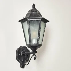 Luminaires Rustiques-hofstein Applique murale d'extérieur Lignac Noir, Argenté, 1 lumière