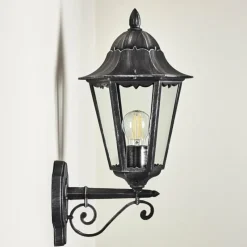 Luminaires Rustiques-hofstein Applique murale d'extérieur Lignac Noir, Argenté, 1 lumière