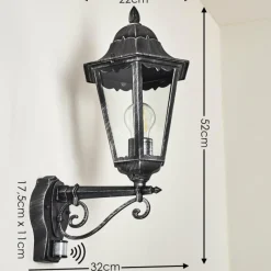 Luminaires Rustiques-hofstein Applique murale d'extérieur Lignac Noir, Argenté, 1 lumière