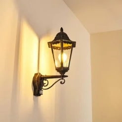 Luminaires Rustiques-hofstein Applique murale d'extérieur Lignac Noir, Argenté, 1 lumière