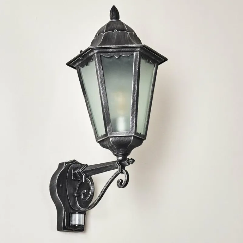 Luminaires Rustiques-hofstein Applique murale d'extérieur Lignac Noir, Argenté, 1 lumière