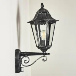 Luminaires Rustiques-hofstein Applique murale d'extérieur Lignac Noir, Argenté, 1 lumière