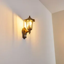 Luminaires Rustiques-hofstein Applique murale d'extérieur Loria Brun doré, 1 lumière