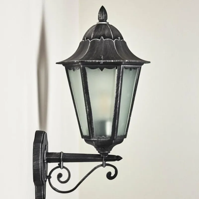 Luminaires Rustiques-hofstein Applique murale d'extérieur Lignac Noir, Argenté, 1 lumière