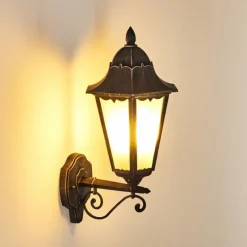 Luminaires Rustiques-hofstein Applique murale d'extérieur Lignac Noir, Argenté, 1 lumière