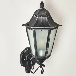 Luminaires Rustiques-hofstein Applique murale d'extérieur Lignac Noir, Argenté, 1 lumière