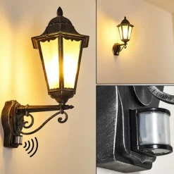 Luminaires Rustiques-hofstein Applique murale d'extérieur Lignac Noir, Argenté, 1 lumière