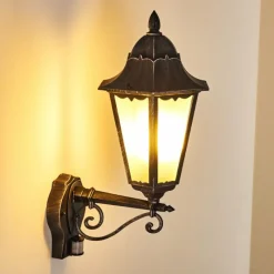 Luminaires Rustiques-hofstein Applique murale d'extérieur Lignac Noir, Argenté, 1 lumière