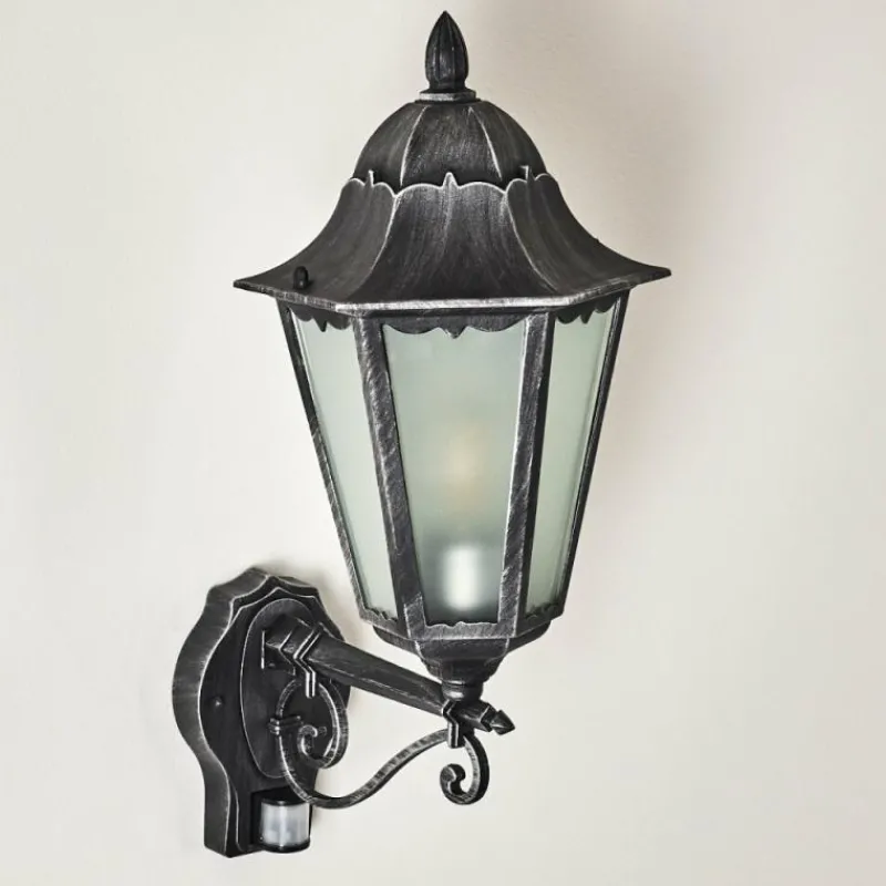 Luminaires Rustiques-hofstein Applique murale d'extérieur Lignac Noir, Argenté, 1 lumière