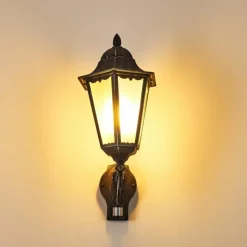 Luminaires Rustiques-hofstein Applique murale d'extérieur Lignac Noir, Argenté, 1 lumière