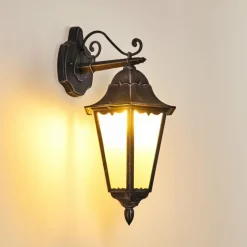 Luminaires Rustiques-hofstein Applique murale d'extérieur Lignac Noir, Argenté, 1 lumière