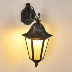 Luminaires Rustiques-hofstein Applique murale d'extérieur Lignac Noir, Argenté, 1 lumière