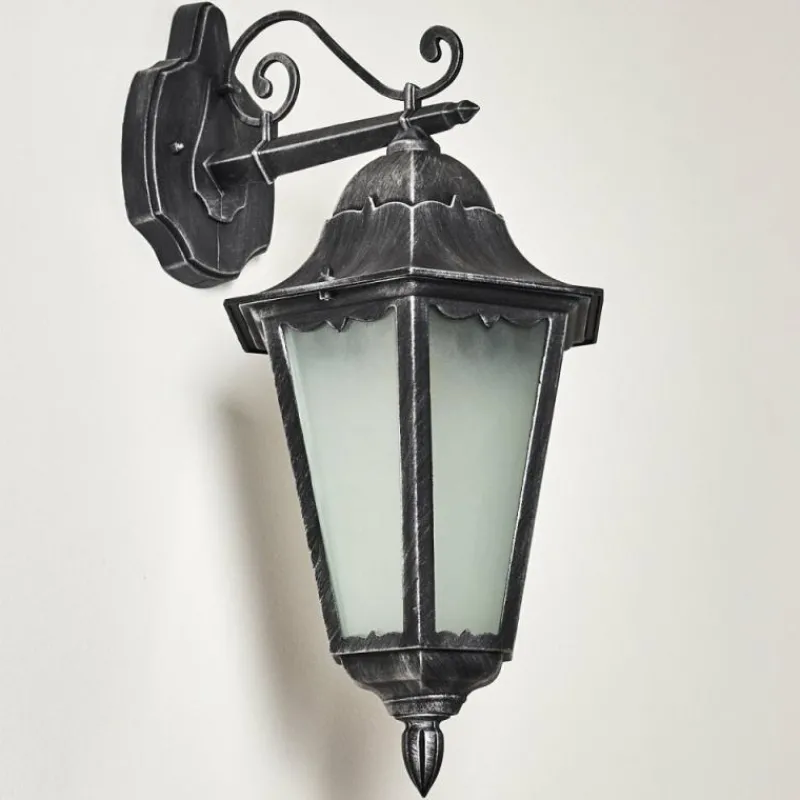 Luminaires Rustiques-hofstein Applique murale d'extérieur Lignac Noir, Argenté, 1 lumière