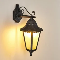 Luminaires Rustiques-hofstein Applique murale d'extérieur Lignac Noir, Argenté, 1 lumière