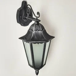 Luminaires Rustiques-hofstein Applique murale d'extérieur Lignac Noir, Argenté, 1 lumière