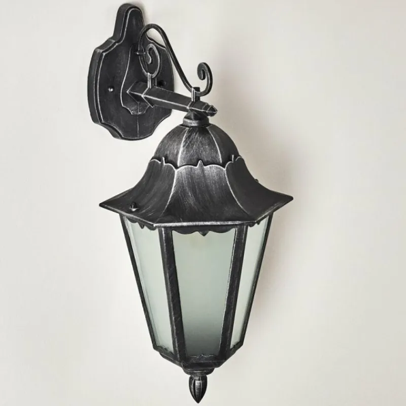 Luminaires Rustiques-hofstein Applique murale d'extérieur Lignac Noir, Argenté, 1 lumière