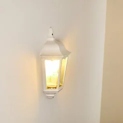 Lampes Vintages & Rétros-hofstein Applique murale d'extérieur Gilze Blanc, 1 lumière