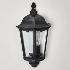 Lampes Vintages & Rétros-hofstein Applique murale d'extérieur Gilze Noir, 1 lumière
