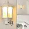 Lampes Vintages & Rétros-hofstein Applique murale d'extérieur Brissago Blanc, 1 lumière, Détecteur de mouvement