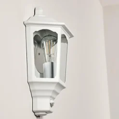 Lampes Vintages & Rétros-hofstein Applique murale d'extérieur Brissago Blanc, 1 lumière, Détecteur de mouvement