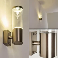 hofstein Applique murale d'extérieur Noreaz Chrome, 1 lumière