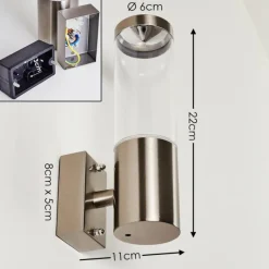 hofstein Applique murale d'extérieur Noreaz Chrome, 1 lumière