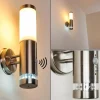 hofstein Applique murale d'extérieur Walise Acier inoxydable, 1 lumière, Détecteur de mouvement