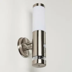 hofstein Applique murale d'extérieur Walise Acier inoxydable, 1 lumière, Détecteur de mouvement
