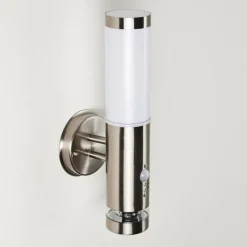 hofstein Applique murale d'extérieur Walise Acier inoxydable, 1 lumière, Détecteur de mouvement