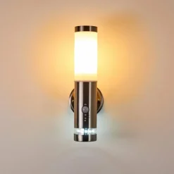 hofstein Applique murale d'extérieur Walise Acier inoxydable, 1 lumière, Détecteur de mouvement