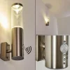 hofstein Applique murale d'extérieur Noreaz LED Acier inoxydable, 1 lumière, Détecteur de mouvement