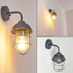 Lampes Vintages & Rétros-hofstein Applique murale d'extérieur Toftlund Gris, 1 lumière