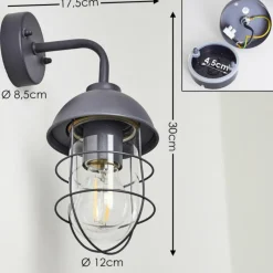Lampes Vintages & Rétros-hofstein Applique murale d'extérieur Toftlund Gris, 1 lumière