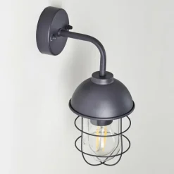 Lampes Vintages & Rétros-hofstein Applique murale d'extérieur Toftlund Gris, 1 lumière