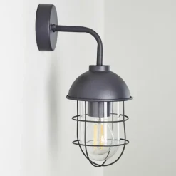 Lampes Vintages & Rétros-hofstein Applique murale d'extérieur Toftlund Gris, 1 lumière