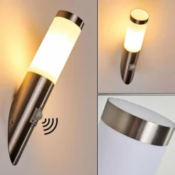 hofstein Applique murale d'extérieur Norburg Acier inoxydable, 1 lumière, Détecteur de mouvement