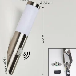 hofstein Applique murale d'extérieur Norburg Acier inoxydable, 1 lumière, Détecteur de mouvement