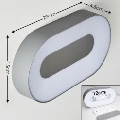 hofstein Applique murale d'extérieur Felsted LED Argenté, 1 lumière