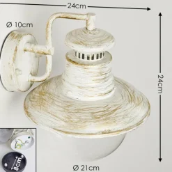 Luminaires Rustiques-hofstein Applique murale d'extérieur Fox Blanc, 1 lumière