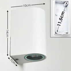 hofstein Applique murale d'extérieur Pailly LED Blanc, 2 lumières