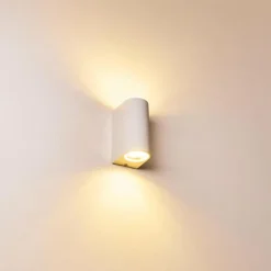 hofstein Applique murale d'extérieur Pailly LED Blanc, 2 lumières