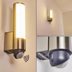 hofstein Applique murale d'extérieur Vasön LED Acier inoxydable, 1 lumière, Détecteur de mouvement