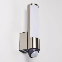 hofstein Applique murale d'extérieur Vasön LED Acier inoxydable, 1 lumière, Détecteur de mouvement