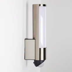 hofstein Applique murale d'extérieur Vasön LED Acier inoxydable, 1 lumière, Détecteur de mouvement