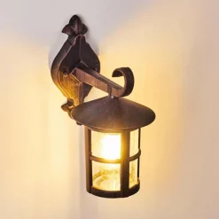 Luminaires Rustiques-hofstein Applique murale d'extérieur Strat Rouille, Noir, 1 lumière