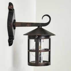 Luminaires Rustiques-hofstein Applique murale d'extérieur Strat Rouille, Noir, 1 lumière