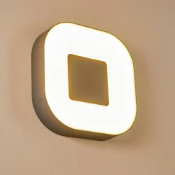 hofstein Applique murale d'extérieur Feldsted LED Argenté, 1 lumière, Changeur de couleurs