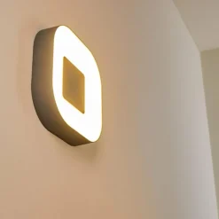 hofstein Applique murale d'extérieur Feldsted LED Argenté, 1 lumière, Changeur de couleurs